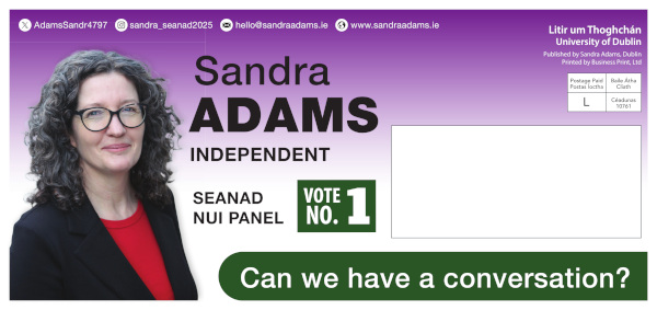 Adams, Sandra, Election Information Literature

