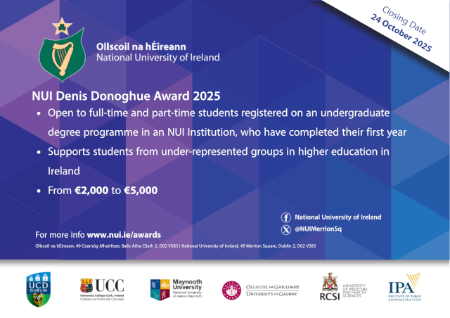 The NUI Denis Donoghue Award  2025