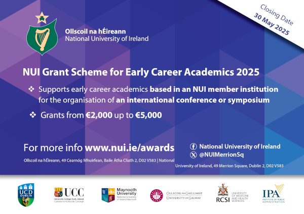 NUI Grant Scheme for Early Career Academics 2025 Flyer Image